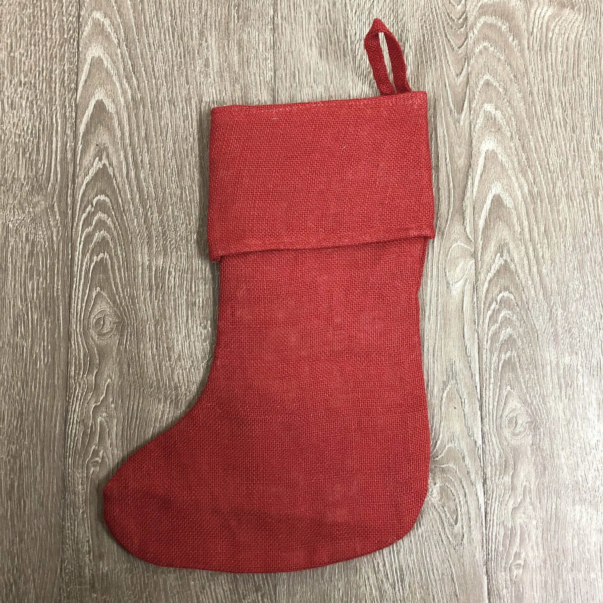 16" Burlap / Jute Christmas Stocking - Blank Wholesale - CS994 (6 Pack)