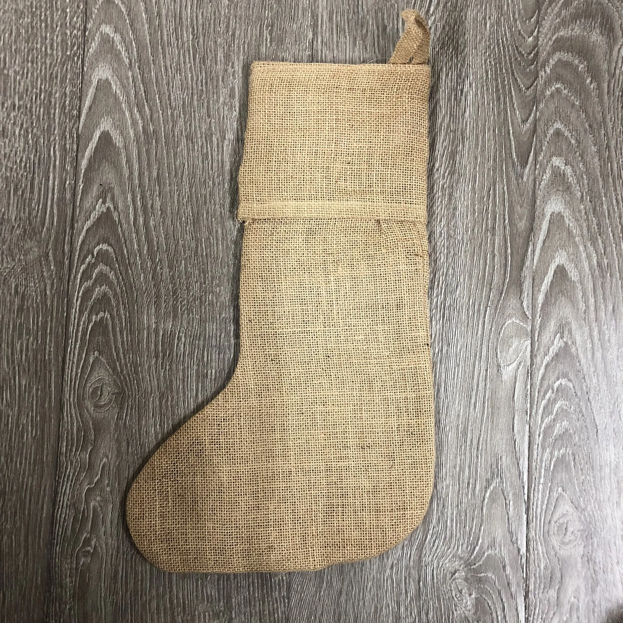 16" Burlap / Jute Christmas Stocking - Blank Wholesale - CS994 (6 Pack)