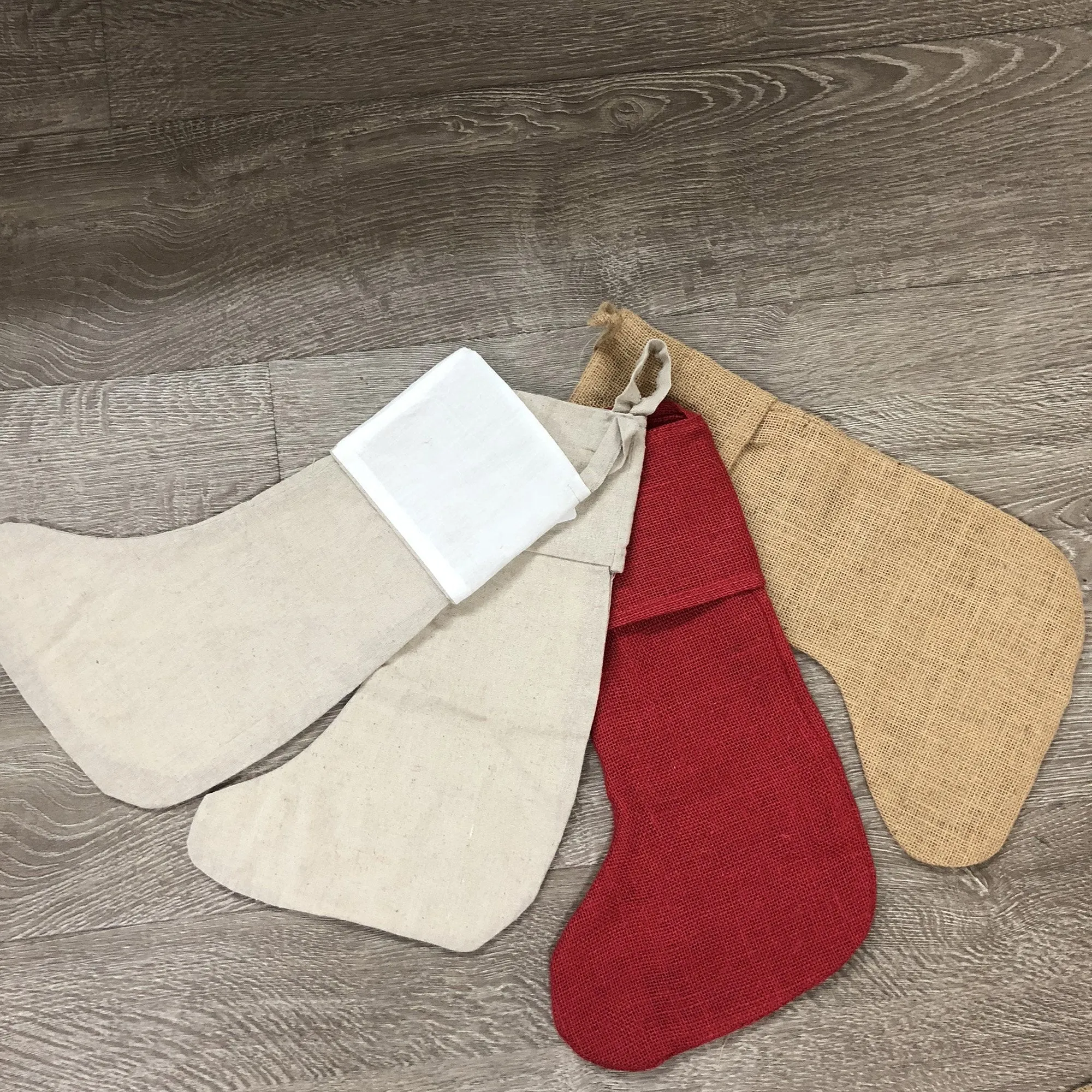 16" Linen Christmas Stocking Bulk - Blank Wholesale - CS999 (6 Pack)