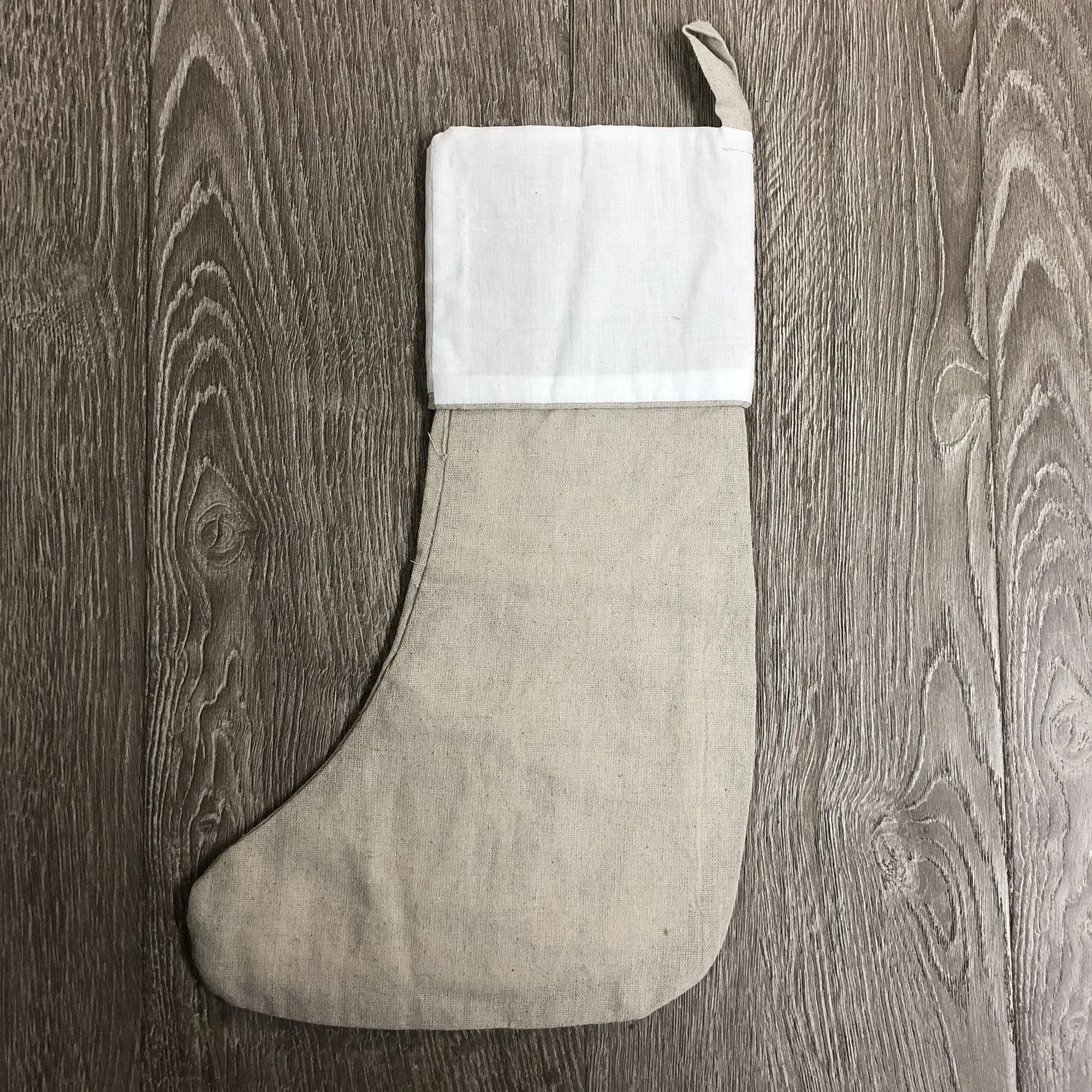 16" Linen Christmas Stocking Bulk - Blank Wholesale - CS999 (6 Pack)