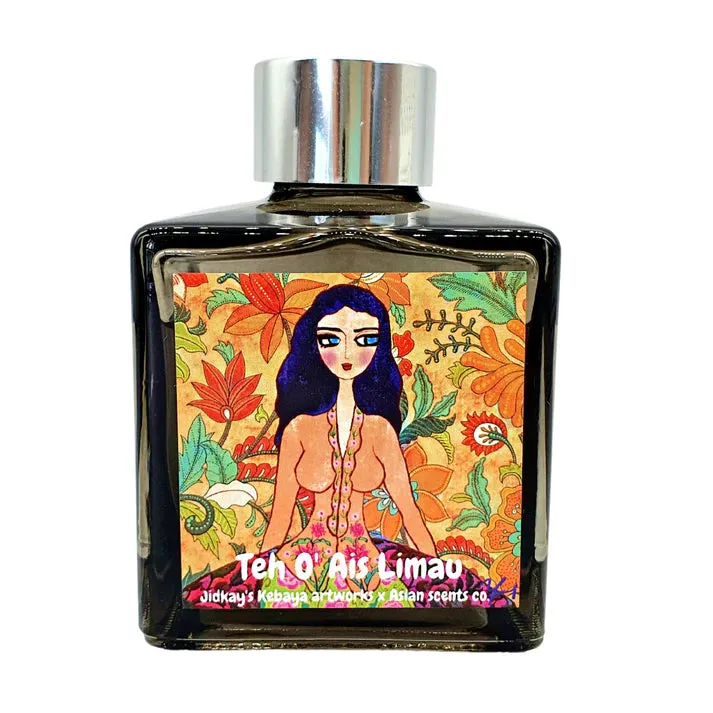 Asian Scents Co. Reed Diffuser:  Teh O' Ais Limau "Jidkay's Kebaya artworks x ASC"