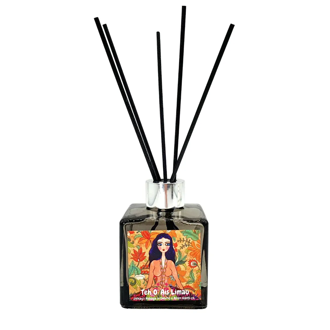 Asian Scents Co. Reed Diffuser:  Teh O' Ais Limau "Jidkay's Kebaya artworks x ASC"