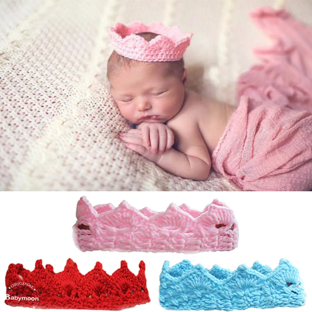 Babymoon Crown Headwear New Born Baby Photography Shoot Props Costumes - Pink