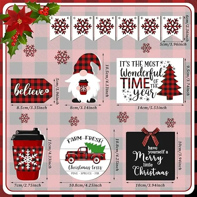Babymoon Pack of 12 |Tired Tray Christmas Decoration | Decorative Add-ons | Baby Photography Props