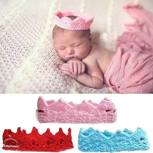 Babymoon | Set of 3 | Crown Headwear | New Born Baby Photography Shoot Props | Costumes | Multi