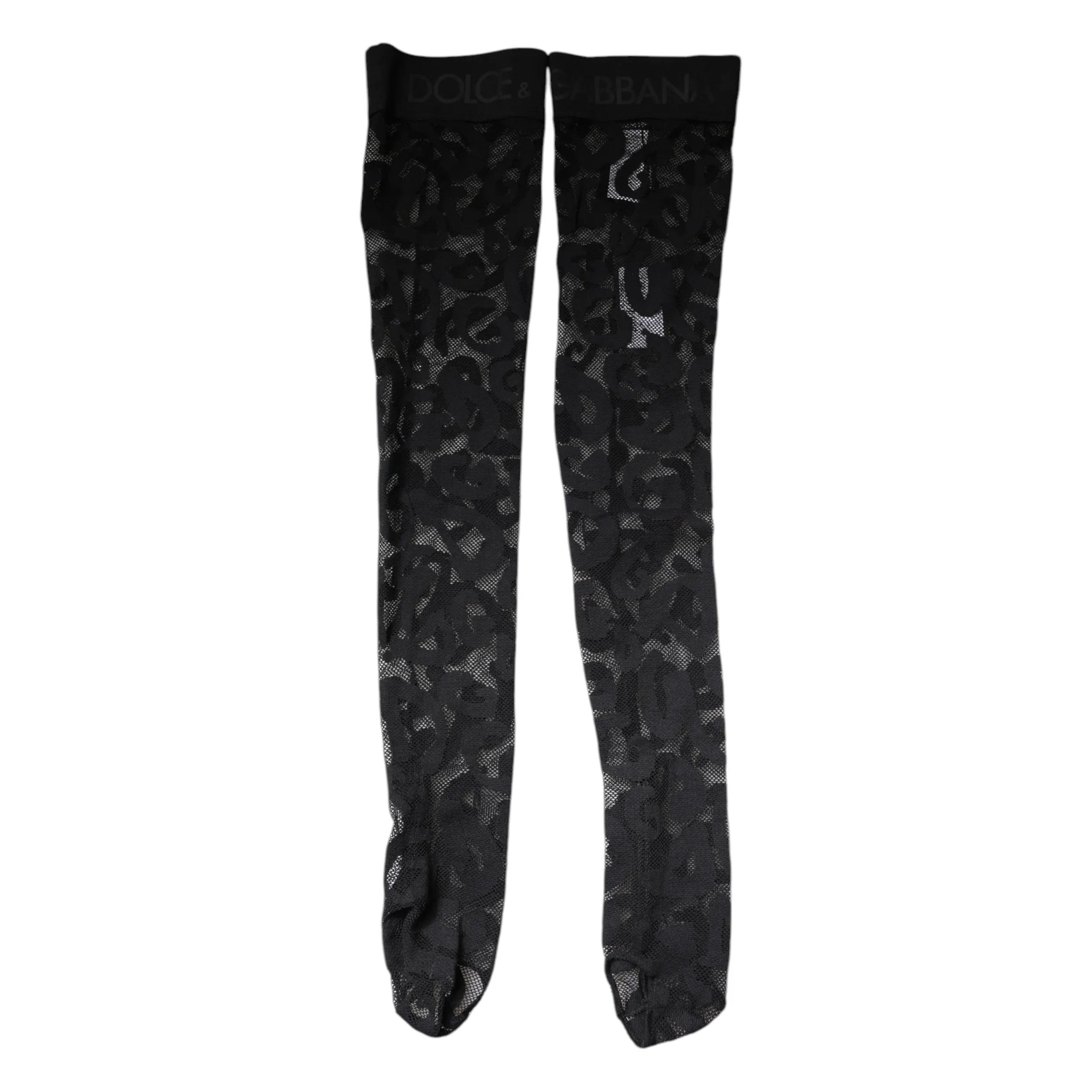 Black Floral Lace Cotton Stretch Stockings Socks