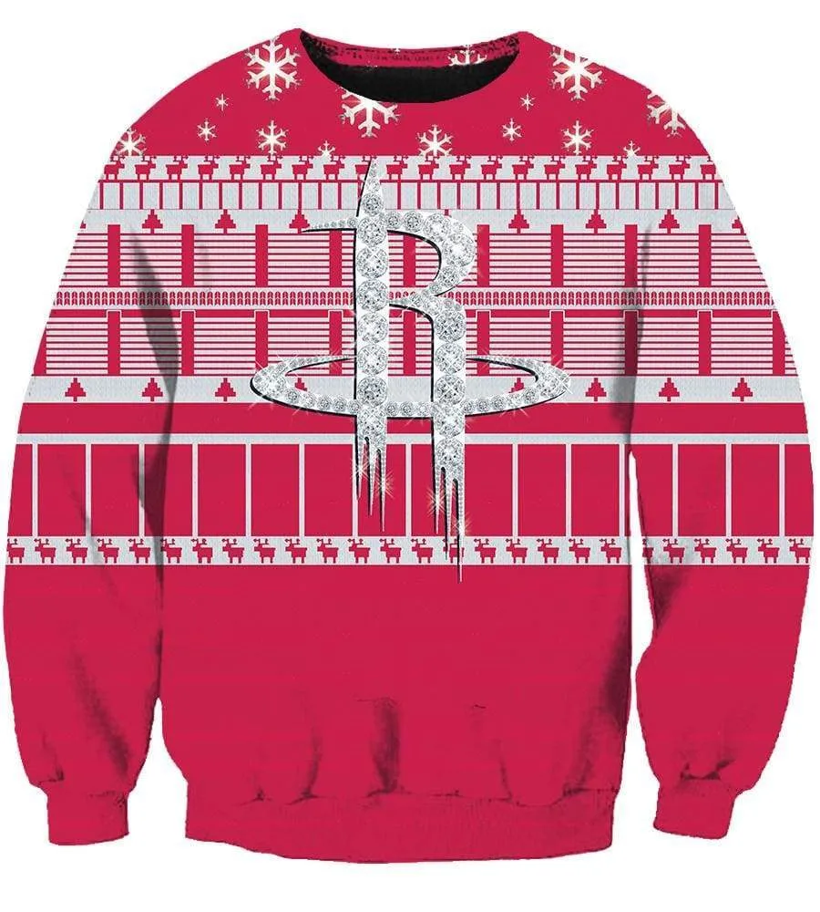 Christmas Houston Rockets Sweatshirts - Red Sweatshirt