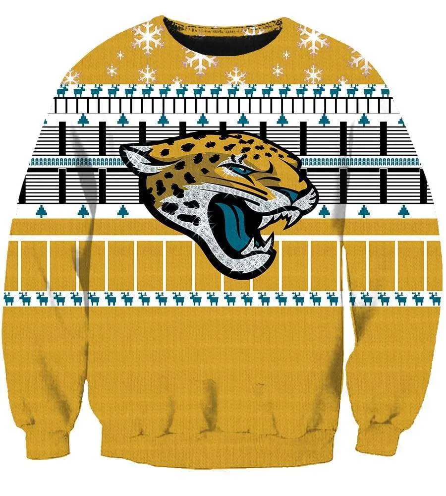 Christmas Jacksonville Jaguars Sweatshirts - Yellow Sweatshirt