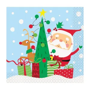 Colourful Santa Beverage Napkins