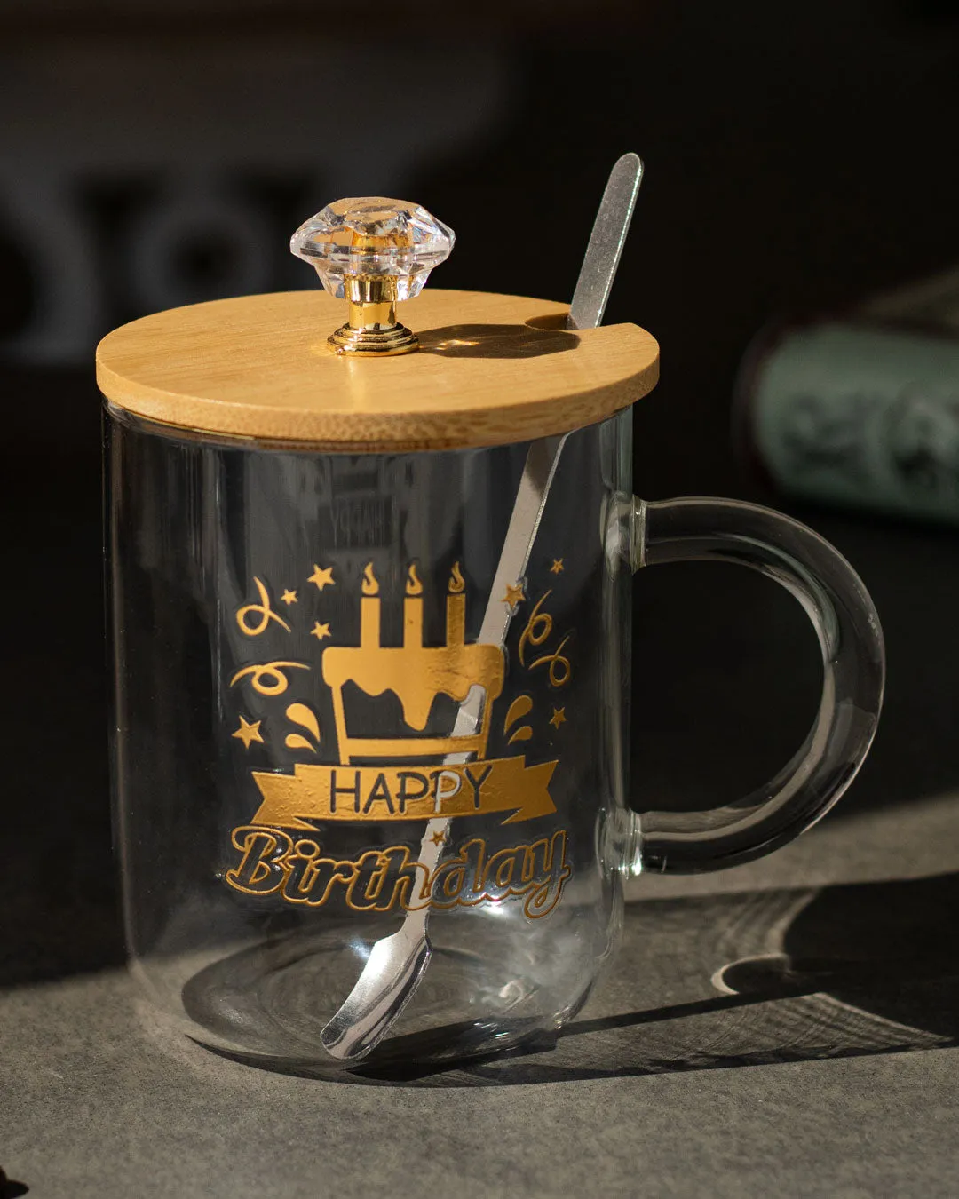 'Happy Birthday' Clear Coffee/Milk Mug
