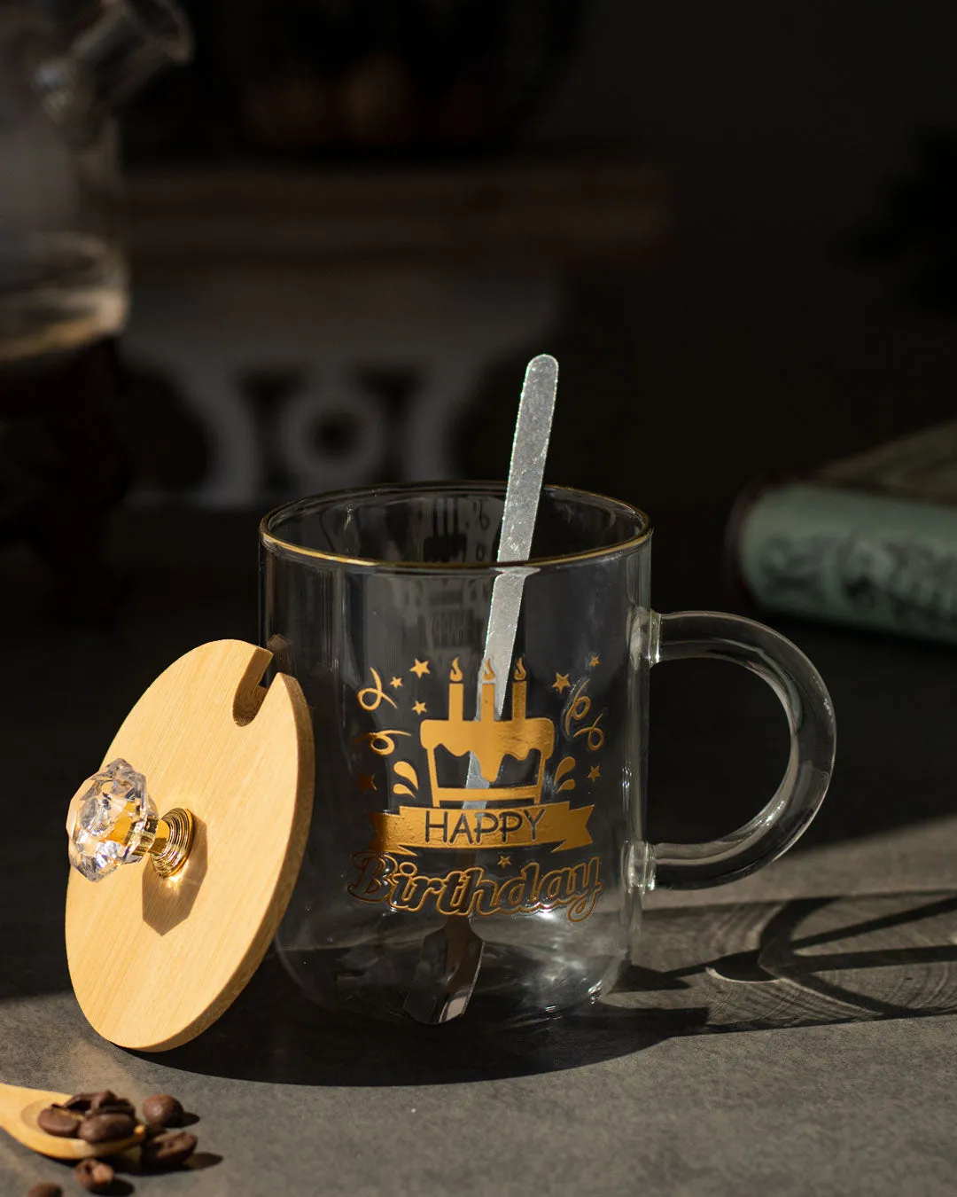 'Happy Birthday' Clear Coffee/Milk Mug