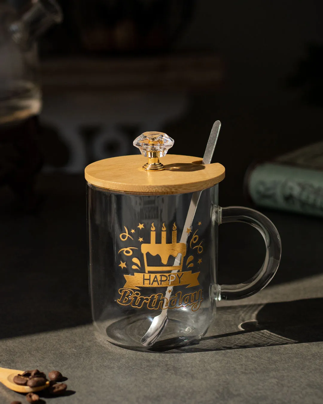 'Happy Birthday' Clear Coffee/Milk Mug