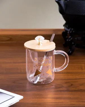 'Happy Birthday' Clear Coffee/Milk Mug