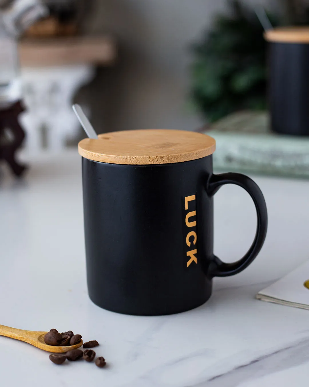 'Luck' Coffee Mug - Black