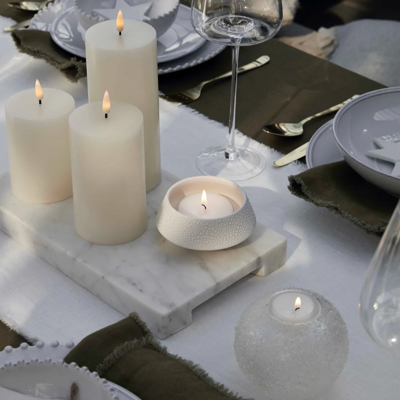 Set of 3 LED Pillar Candles with Remote/Timer