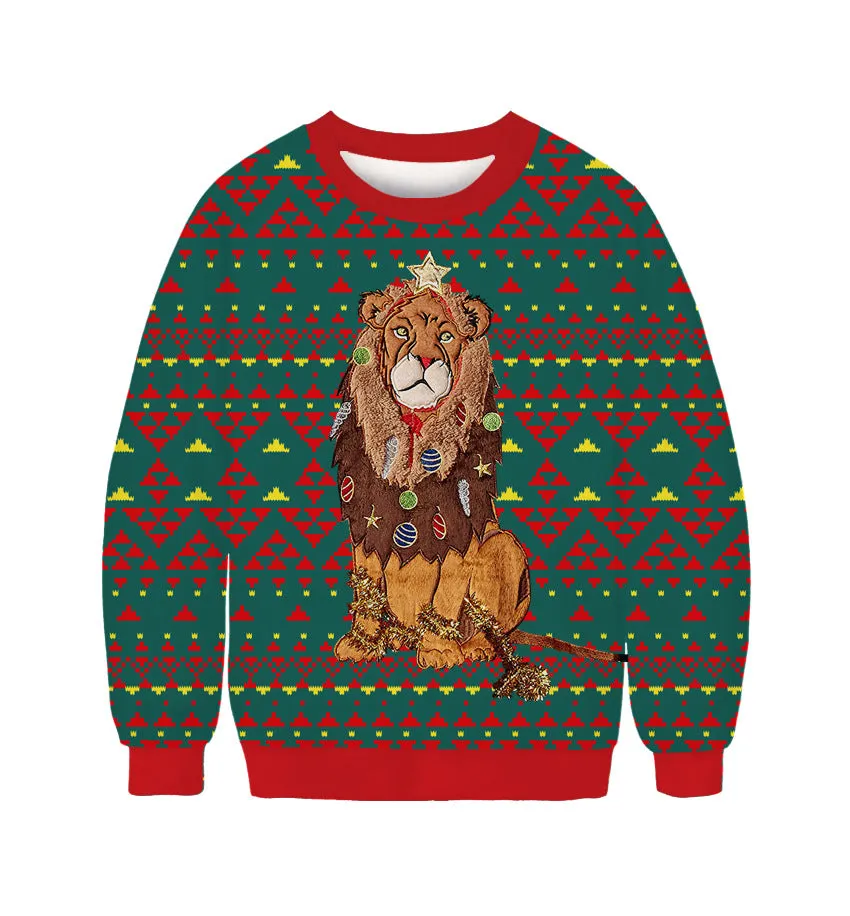 Ugly Christmas Sweater Couples Round Neck Sports Sweater